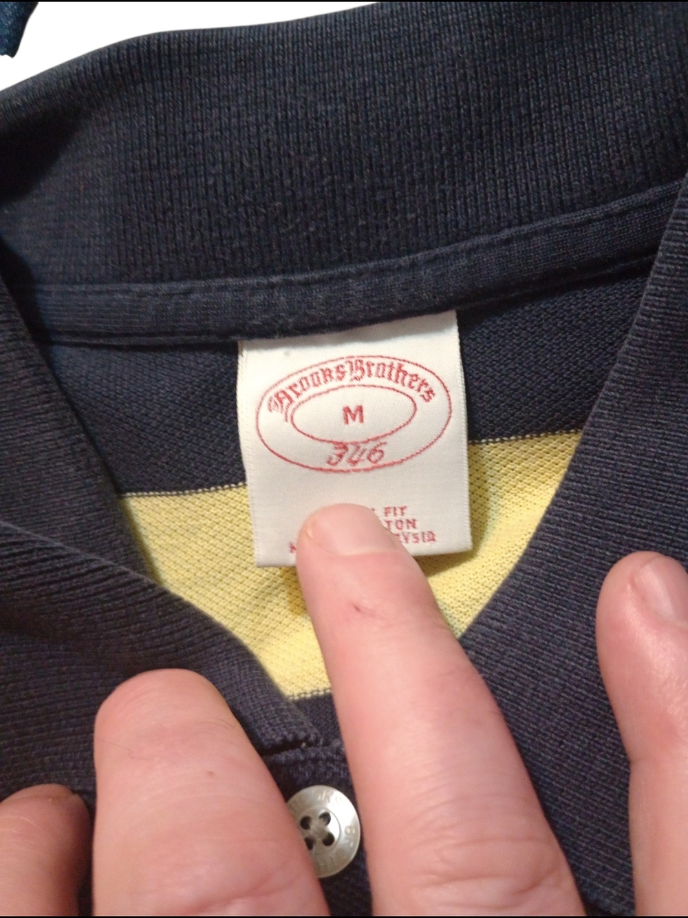 Brooks Brothers Navy Shirt Jacket with Yellow Interior
